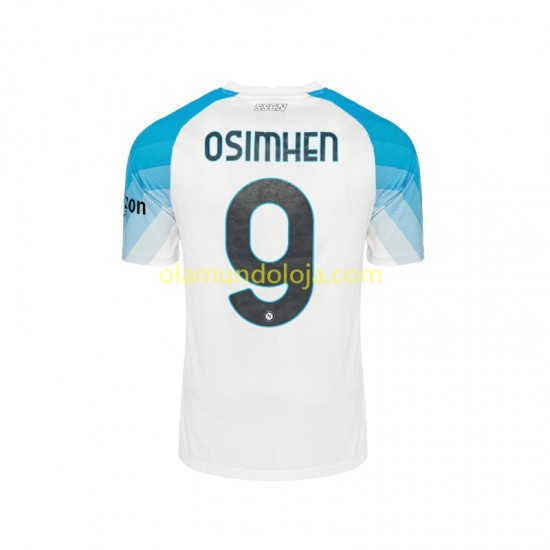Camisola Napoli Face Game Osimhen 9 Homem Equipamento Primeiro 2022-2023 Manga Curta